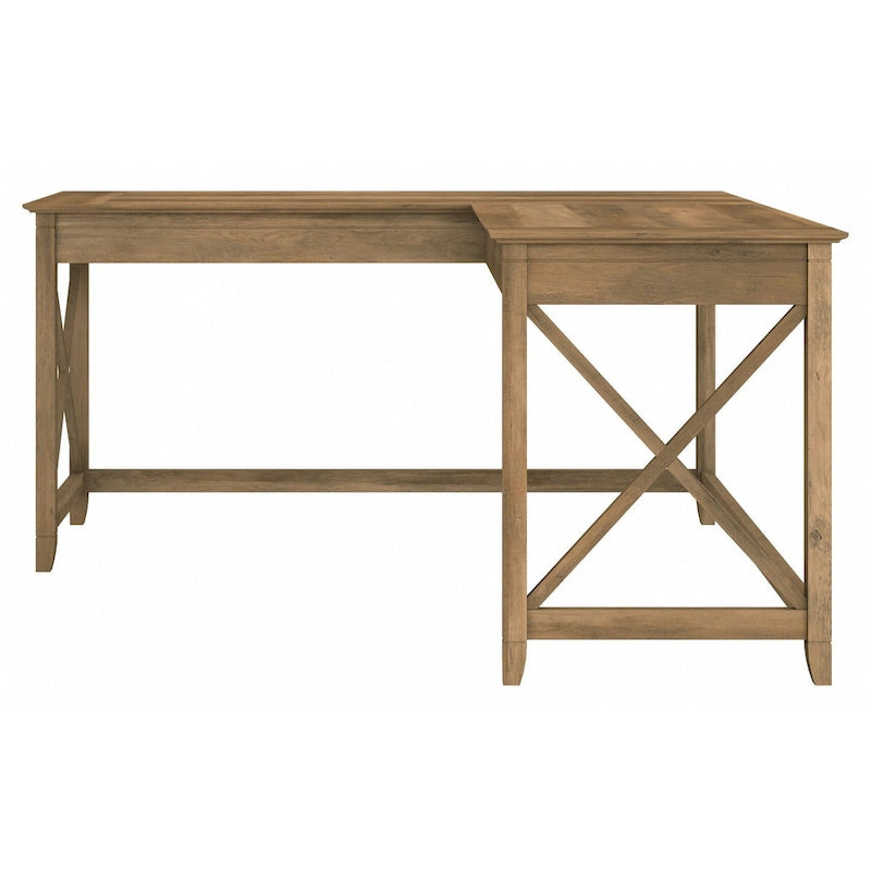 Bureau d'angle en L 2 personnes, 60W x 60D, Blanc Pur / Cerise Bing / Gris Lavé