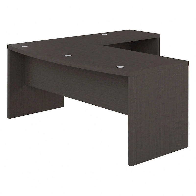 Bureau d'angle en L, façade galbée, plusieurs coloris, 1 à 2 personnes