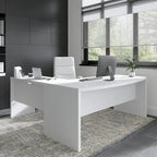 Bureau d'angle en L, façade galbée, plusieurs coloris, 1 à 2 personnes