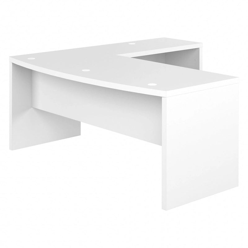 Bureau d'angle en L, façade galbée, plusieurs coloris, 1 à 2 personnes