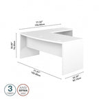 Bureau d'angle en L, façade galbée, plusieurs coloris, 1 à 2 personnes