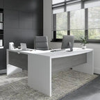 Bureau d'angle en L, façade galbée, plusieurs coloris, 1 à 2 personnes