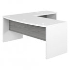 Bureau d'angle en L, façade galbée, plusieurs coloris, 1 à 2 personnes
