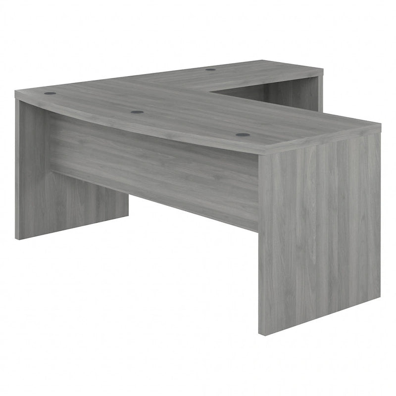 Bureau d'angle en L, façade galbée, plusieurs coloris, 1 à 2 personnes