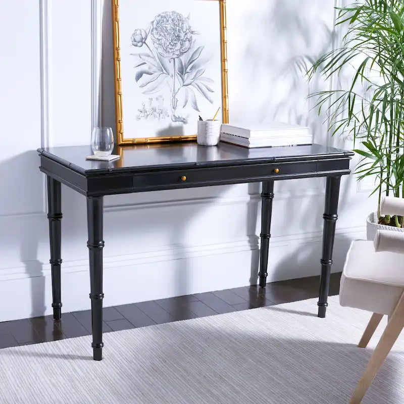 Bureau à 1 tiroir – marron/noir/blanc/gris, pour une personne