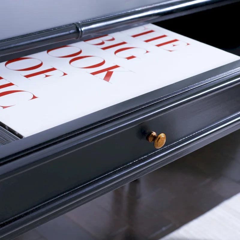 Bureau à 1 tiroir – marron/noir/blanc/gris, pour une personne