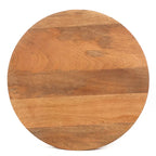 Table d'appoint ronde sur pied en bois de manguier et métal doré