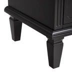 Table de chevet mi-siècle Noyer / Blanc / Noir avec 2 tiroirs et station de recharge, utilisation 1 personne