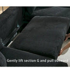 Canapé-lit d'angle convertible 4 places en velours côtelé beige, gris/noir ou noir