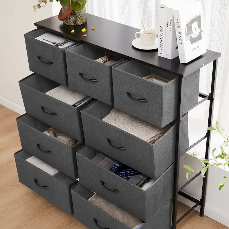 Organisateur de rangement 9 cases Blanc / Gris / Noir / Rouille, simple
