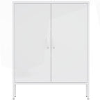 Armoire de rangement métallique 2 niveaux 4 portes vert armée/noir/blanc pour 1 personne