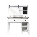 Farmhouse Makeup Vanity with Mirror and Lights