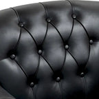 Fauteuil d'appoint capitonné 1 place en similicuir, marron / noir / camel / rouge foncé / bleu nuit / beige