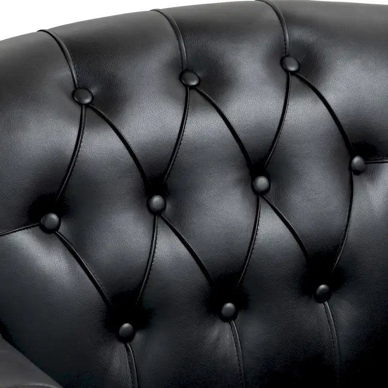 Fauteuil d'appoint capitonné 1 place en similicuir, marron / noir / camel / rouge foncé / bleu nuit / beige