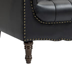 Fauteuil d'appoint capitonné 1 place en similicuir, marron / noir / camel / rouge foncé / bleu nuit / beige