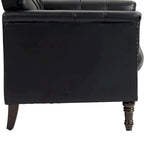 Fauteuil d'appoint capitonné 1 place en similicuir, marron / noir / camel / rouge foncé / bleu nuit / beige