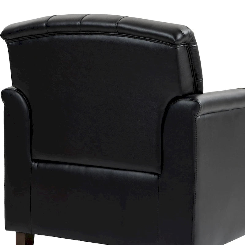 Fauteuil d'appoint capitonné 1 place en similicuir, marron / noir / camel / rouge foncé / bleu nuit / beige