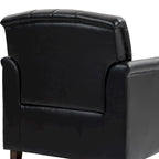Fauteuil d'appoint capitonné 1 place en similicuir, marron / noir / camel / rouge foncé / bleu nuit / beige
