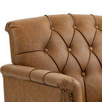 Fauteuil d'appoint capitonné 1 place en similicuir, marron / noir / camel / rouge foncé / bleu nuit / beige