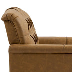 Fauteuil d'appoint capitonné 1 place en similicuir, marron / noir / camel / rouge foncé / bleu nuit / beige