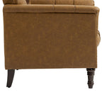 Fauteuil d'appoint capitonné 1 place en similicuir, marron / noir / camel / rouge foncé / bleu nuit / beige