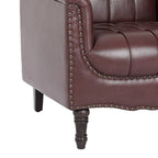 Fauteuil d'appoint capitonné 1 place en similicuir, marron / noir / camel / rouge foncé / bleu nuit / beige