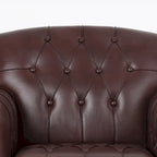 Fauteuil d'appoint capitonné 1 place en similicuir, marron / noir / camel / rouge foncé / bleu nuit / beige