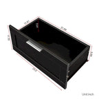 Meuble TV moderne et minimaliste noir de 178 cm avec rangement ouvert et tiroirs