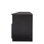 Meuble TV moderne et minimaliste noir de 178 cm avec rangement ouvert et tiroirs