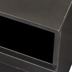 Meuble TV moderne et minimaliste noir de 178 cm avec rangement ouvert et tiroirs
