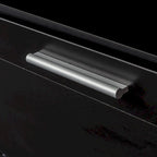 Meuble TV moderne et minimaliste noir de 178 cm avec rangement ouvert et tiroirs