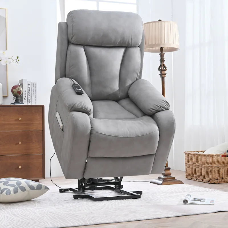 Fauteuil inclinable releveur une place gris clair/gris foncé