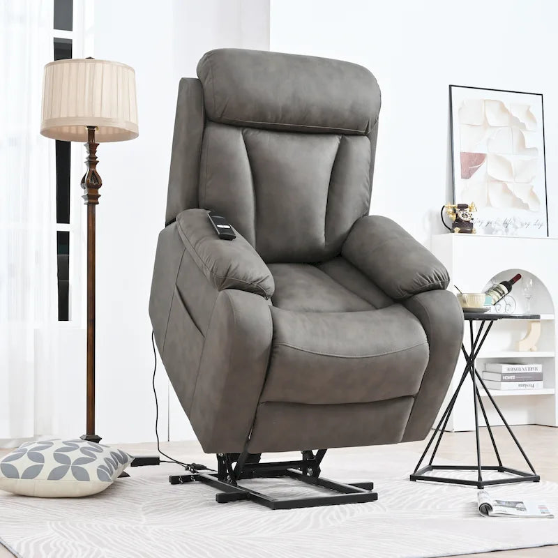 Fauteuil inclinable releveur une place gris clair/gris foncé