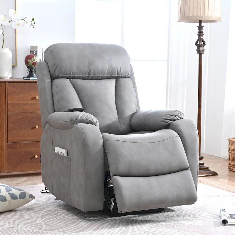 Fauteuil inclinable releveur une place gris clair/gris foncé