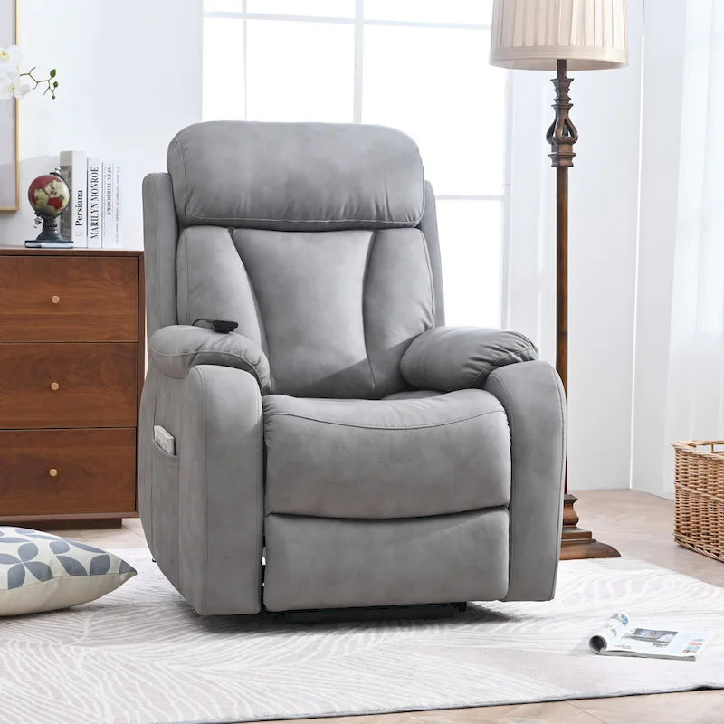 Fauteuil inclinable releveur une place gris clair/gris foncé