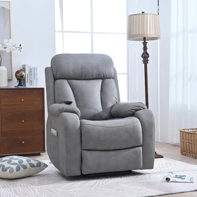 Fauteuil inclinable releveur une place gris clair/gris foncé
