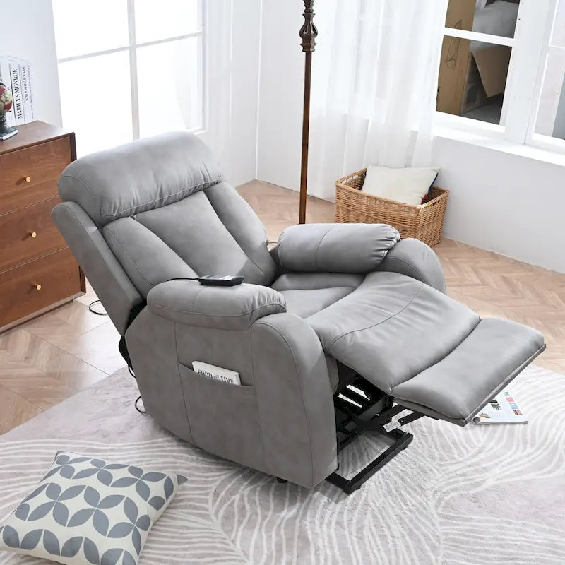 Fauteuil inclinable releveur une place gris clair/gris foncé