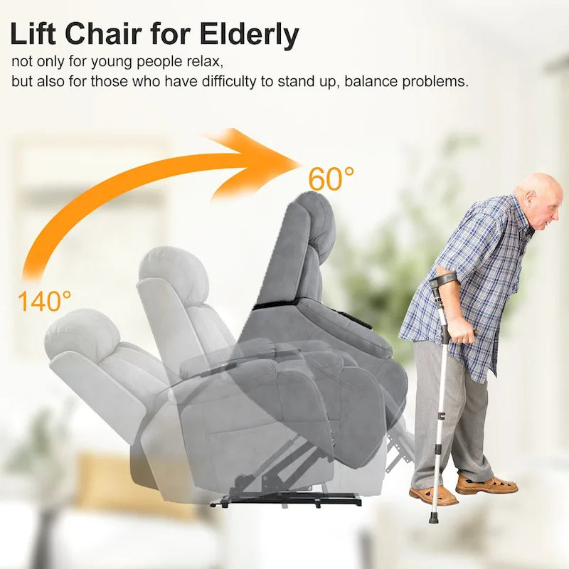 Fauteuil inclinable releveur gris clair/gris foncé, une place