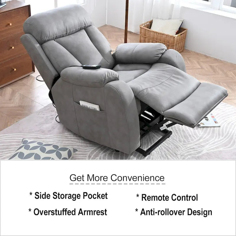Fauteuil inclinable releveur gris clair/gris foncé, une place