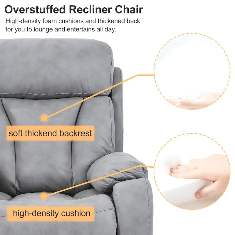 Fauteuil inclinable releveur gris clair/gris foncé, une place