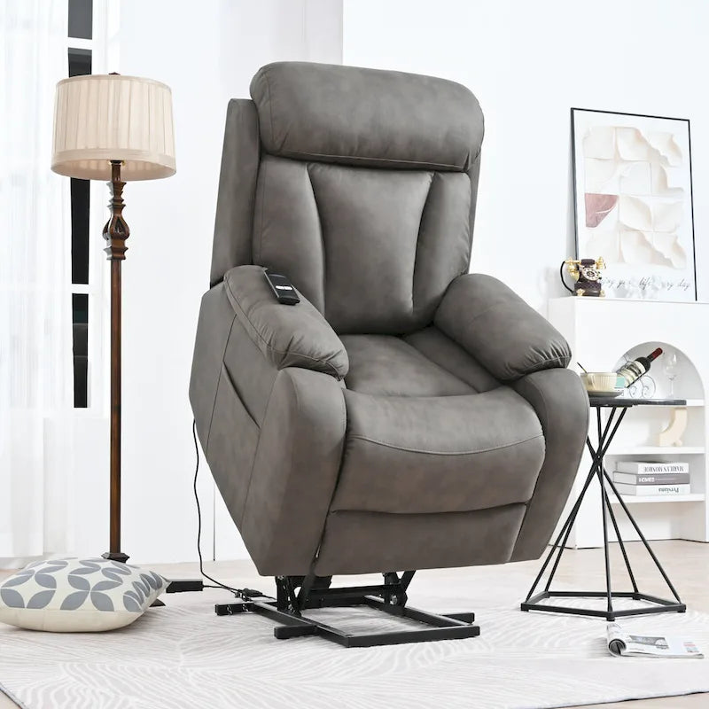 Fauteuil inclinable releveur gris clair/gris foncé, une place