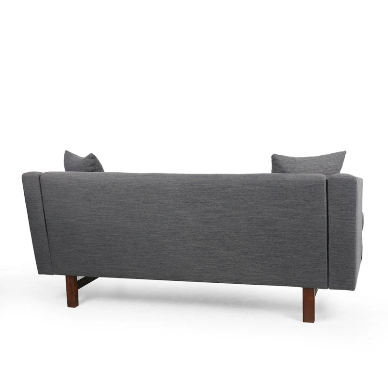 Canapé 3 places rembourré Espresso de style Mid-Century