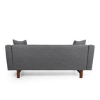 Canapé 3 places rembourré Espresso de style Mid-Century