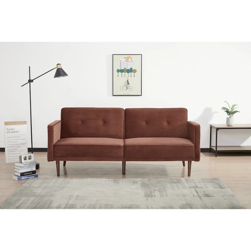 Canapé-lit convertible 3 places – Moutarde / Clair de lune / Anthracite / Bleu velours / Tabac / Vert