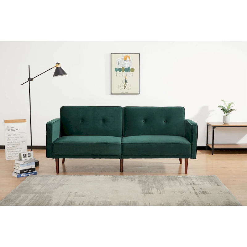 Canapé-lit convertible 3 places – Moutarde / Clair de lune / Anthracite / Bleu velours / Tabac / Vert