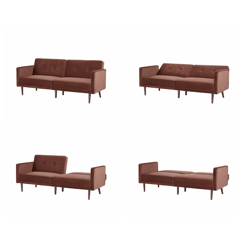 Moutarde / Clair de Lune / Charbon / Bleu Velours / Tabac / Canapé convertible vert – 3 places
