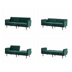 Moutarde / Clair de Lune / Charbon / Bleu Velours / Tabac / Canapé convertible vert – 3 places