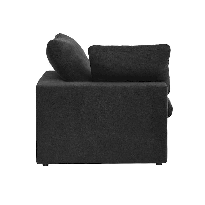 Canapé modulaire 6 places en forme de V, blanc/noir/gris/kaki