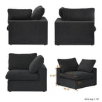 Canapé modulaire sectionnel en V 6 places blanc/noir/gris/kaki
