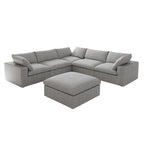 Canapé modulaire sectionnel en V 6 places blanc/noir/gris/kaki